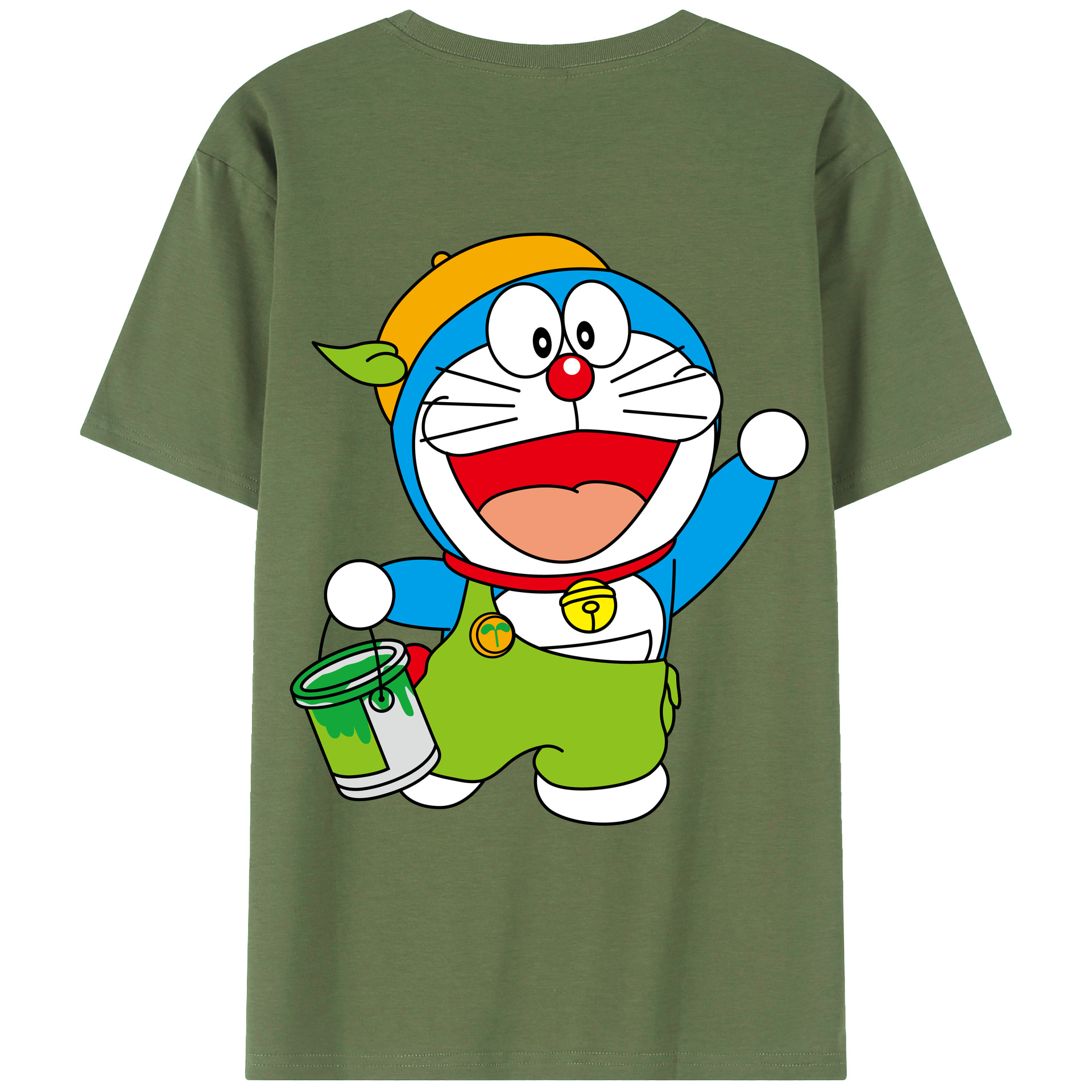 （画像用） ドラえもん Doraemon 綿100％ メンズ半袖Tシャツ（バックプリント） 通気性